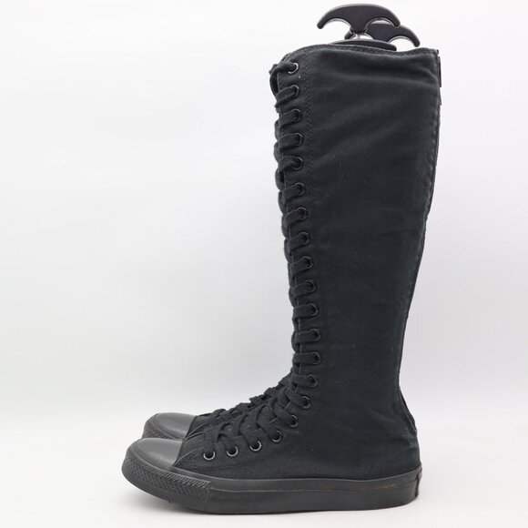Converse All Star Women's Size 9 Knee High Sneaker Boots Zip Black 105383F - Picture 4 of 8